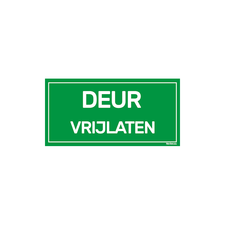 BRD2010DV-GR Bord deur vrijlaten -  Groen - 20x10 cm