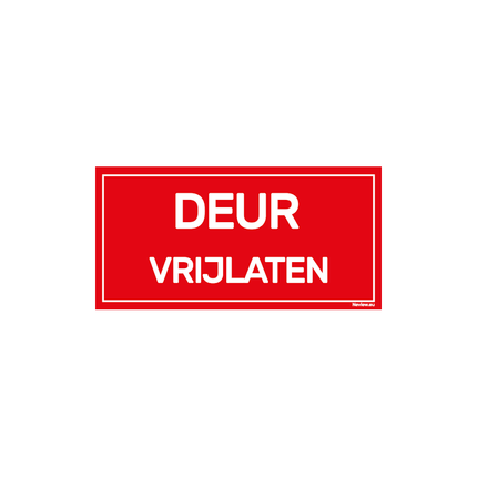 BRD2010DV-RD Bord deur vrijlaten -  Rood - 20x10 cm