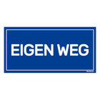 BRD2010EW Bord eigen weg -  blauw- wit - 20x10 cm