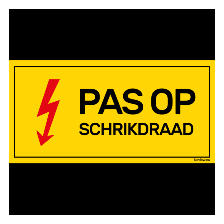 BRD2010POS Pas op schrikdraad - 20x10 cm