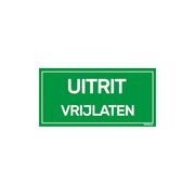 BRD2010UV-GR Bord uitrit vrijlaten - Groen - wit - 20x10 cm