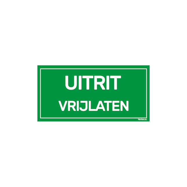 BRD2010UV-GR Bord uitrit vrijlaten - Groen - wit - 20x10 cm