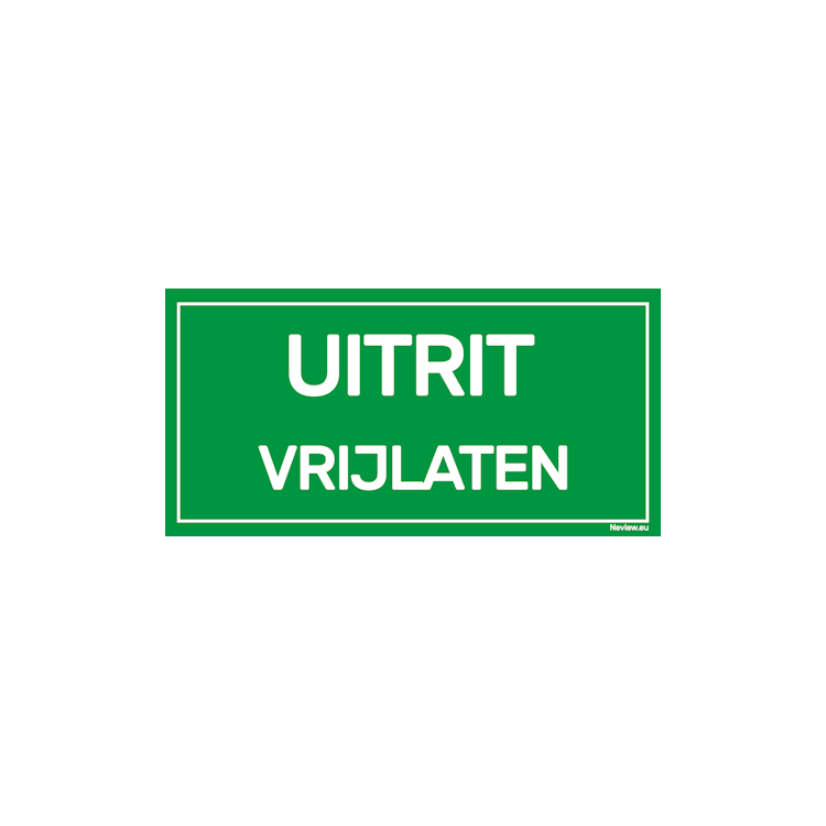BRD2010UV-GR Bord uitrit vrijlaten - Groen - wit - 20x10 cm