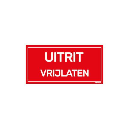 BRD2010UV-RD Bord uitrit vrijlaten - rood - wit - 20x10 cm