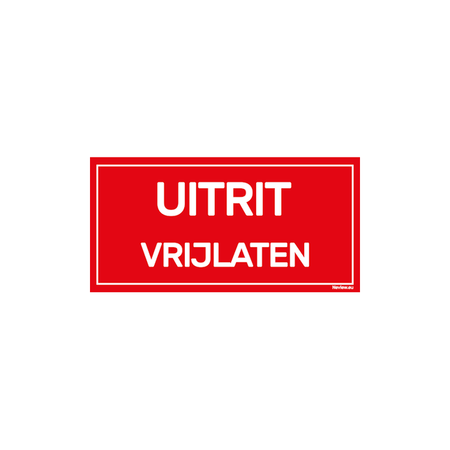 BRD2010UV-RD Bord uitrit vrijlaten - rood - wit - 20x10 cm