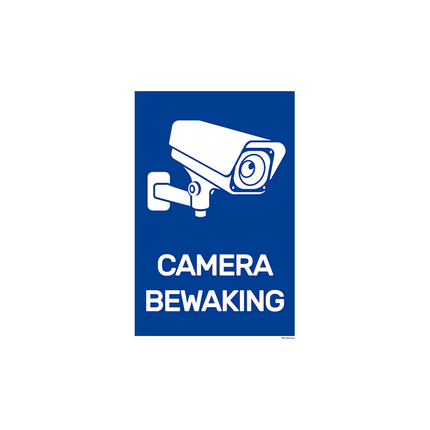 BRD2030 Bordje camerabewaking - Blauw / Wit - 20x30 cm