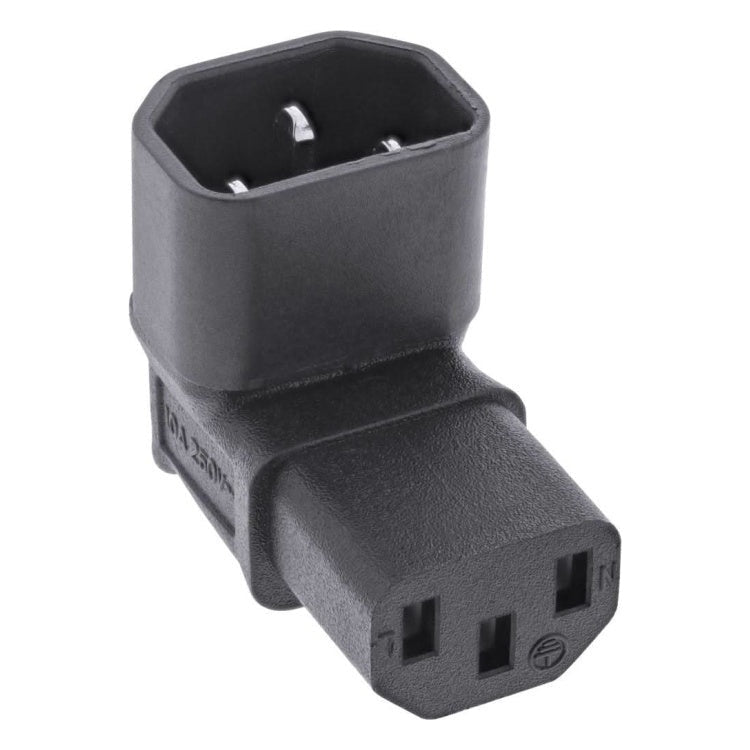 C13-90 C13 - C14 voeding adapter - Haaks - Zwart