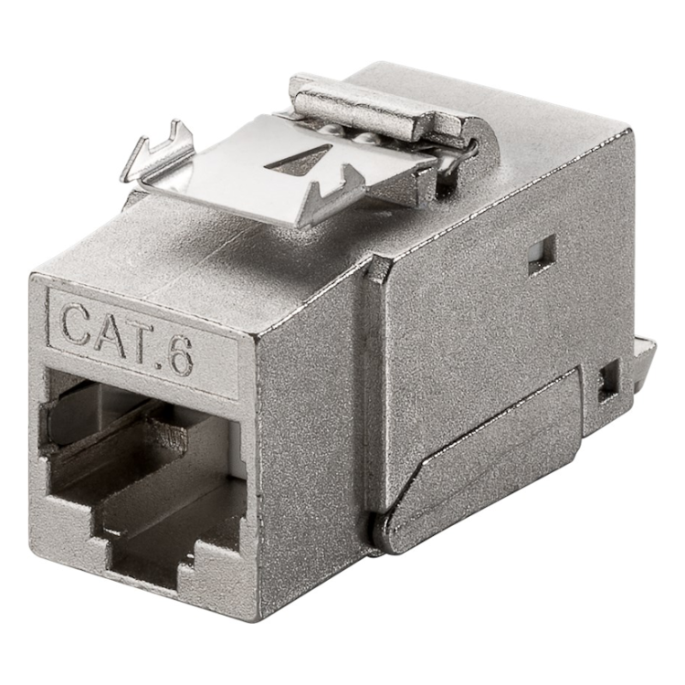 C6-KS-MT Cat 6 keystone - Afgeschermd - Tot 9 mm diameter - Metaal