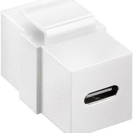 USB C keystone - USB C female naar USB C female USB 3.2 - 10 Gbit - PD 100 watt - Wit