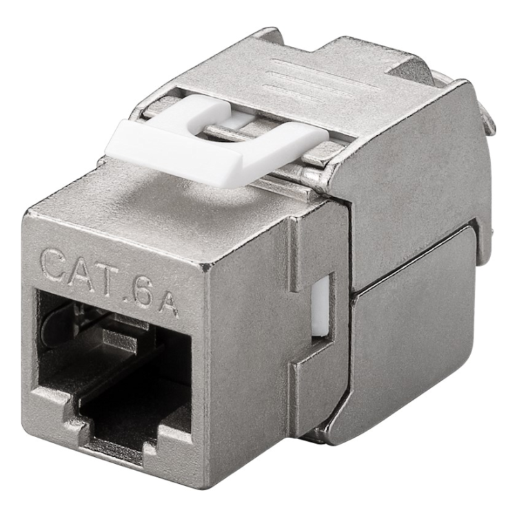 C6A-KS-MT Cat 6a keystone - Afgeschermd - Tot 9 mm diameter - Slimline - Metaal