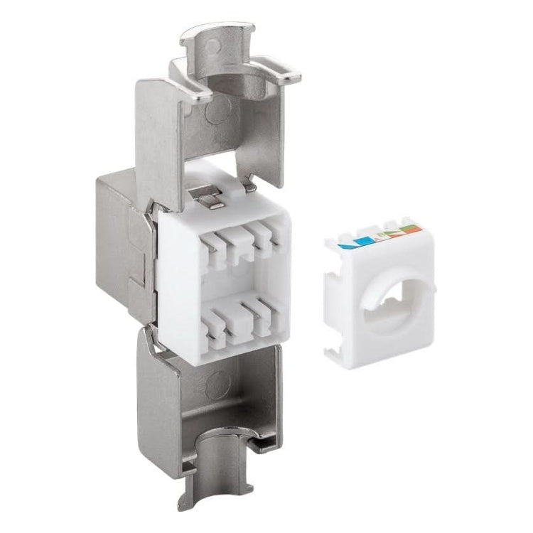 C6A-KS-MT Cat 6a keystone - Afgeschermd - Tot 9 mm diameter - Slimline - Metaal