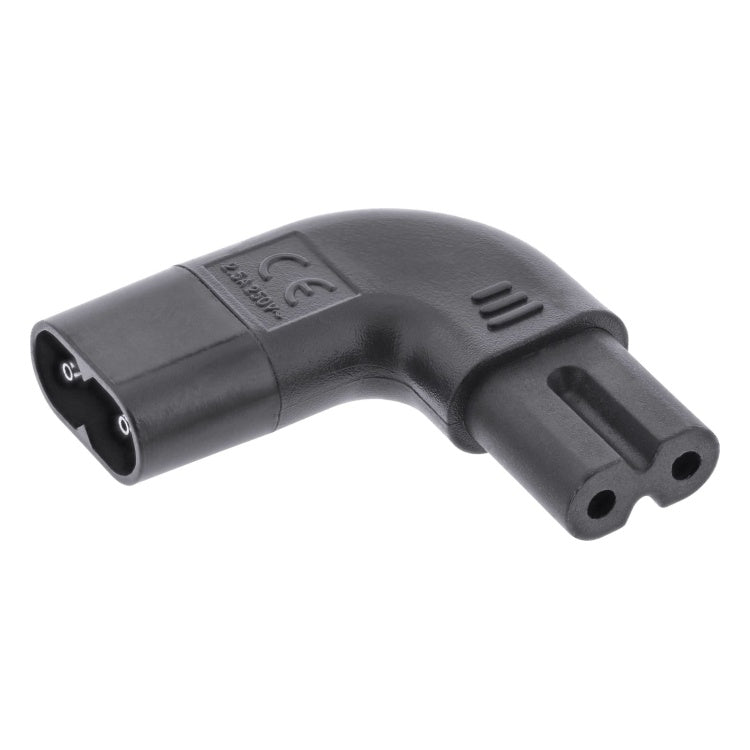 C7-90R C7 (haaks links/rechts) naar C8 stroomadapter - zwart
