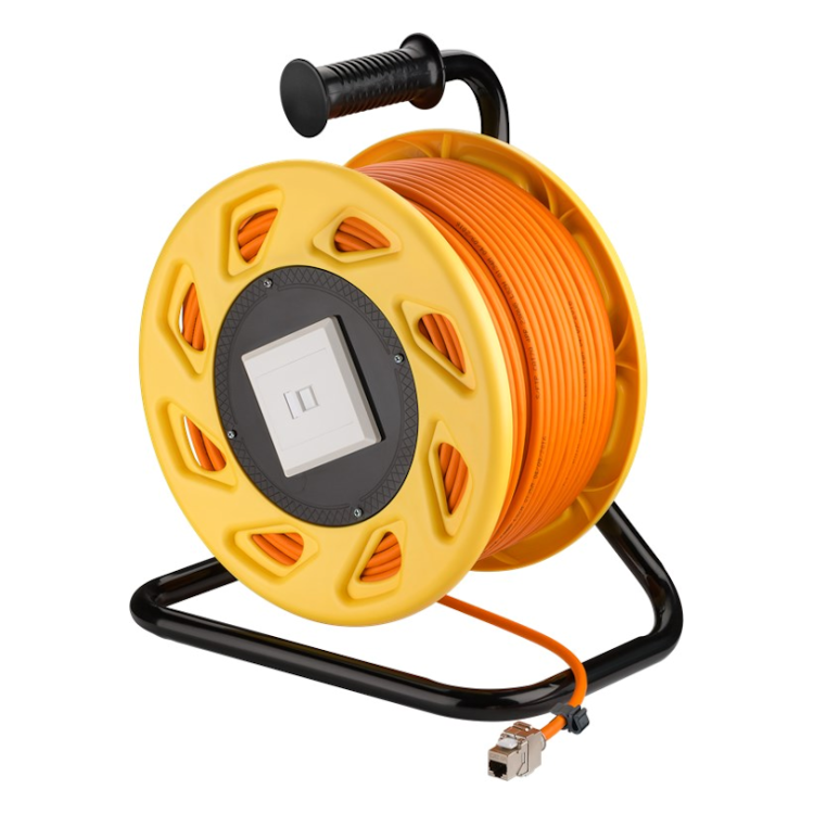 C7-HSPL-90-OR S/FTP Cat 7a netwerkkabelhaspel - 90 meter - Oranje - 100% koper