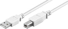 USB A naar USB B kabel - USB 2.0 - 1 meter - Wit