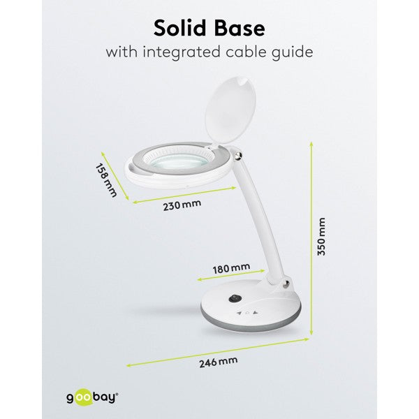 LED-Loeplamp met Tafelvoet – Dimbaar – 6 W – 1,75x Vergroting – Wit