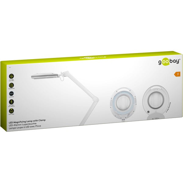 LED-Loeplamp met Klem – Dimbaar – 9 W – Kristalglas – 1,75x Vergroting – Wit