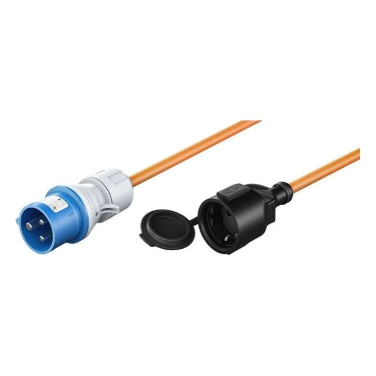 CEE-SCH-1.5 1.5 meter CEE camping stroomkabel naar Schuko - IP44 waterdicht - 3 x 2.5 mm² koperen kern