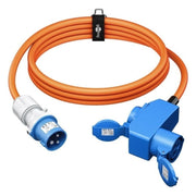 CEE-SP-SCH-1.5 1.5 meter CEE camping stroomkabel - Met extra stopcontact - IP44 waterdicht - 3 x 2.5 mm² koperen kern
