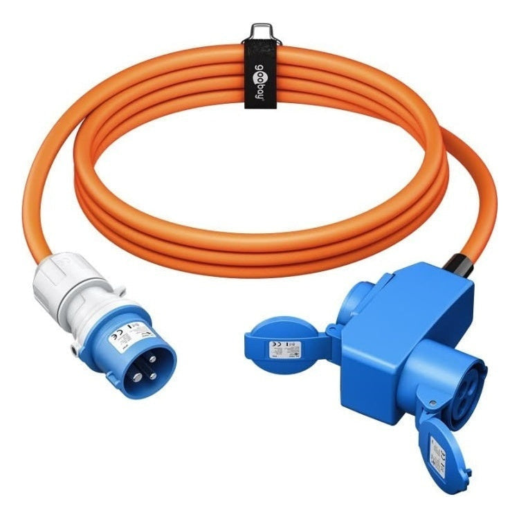 CEE-SP-SCH-1.5 1.5 meter CEE camping stroomkabel - Met extra stopcontact - IP44 waterdicht - 3 x 2.5 mm² koperen kern