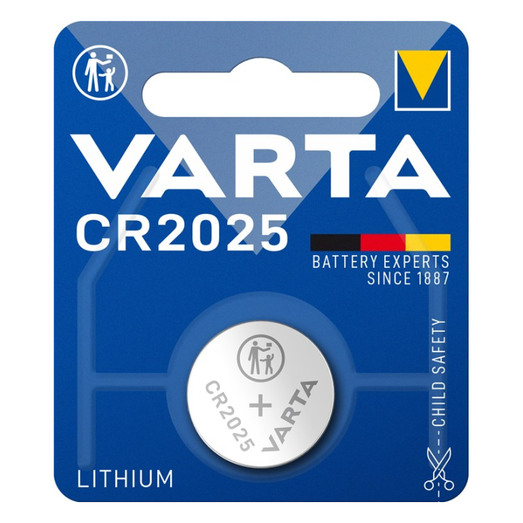 CR2025-VRT-1 Varta 3 volt knoopcel batterij CR2025  -  1 stuk