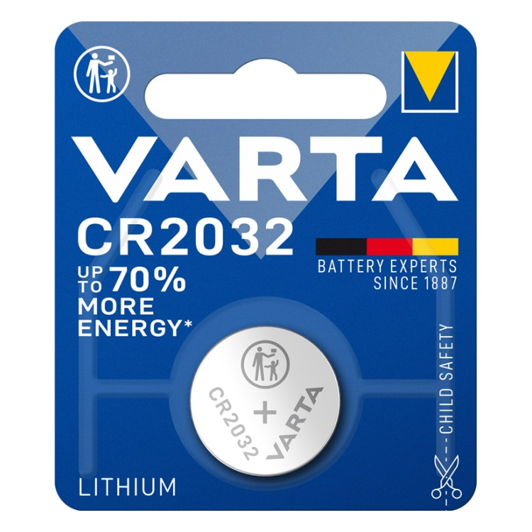CR2032-VRT-1 Varta  3 volt Knoopcel batterij CR2032 -  1  stuk
