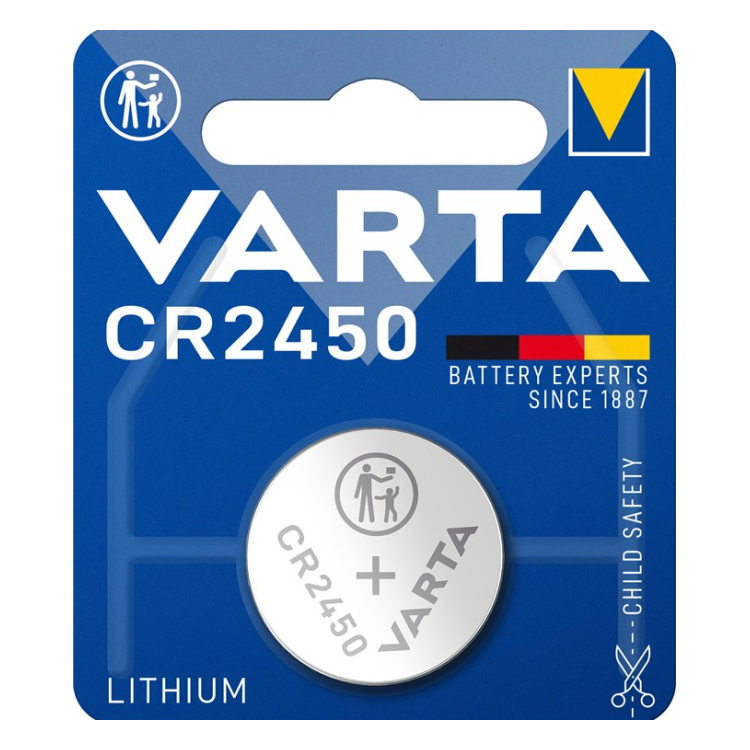 CR2450-VRT-1 Varta  CR2450 (6450) Batterij,- 3 Volt  -  1 stuk