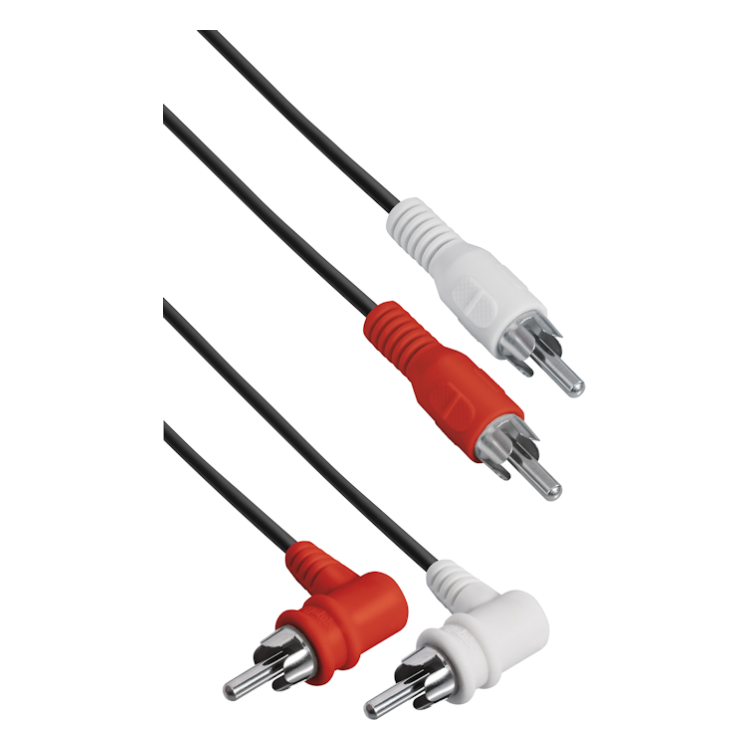 CS2-1.5-1H Tulp composiet audiokabel - RCA male naar RCA male - Cinch kabel - 1,5 meter - Haaks