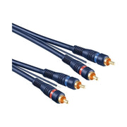 CS2+1-5 5 meter Tulp Stereo Audiokabel met Remote Draad - 2x Tulp (m) naar 2x Tulp (m) - Blauw