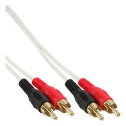 CS2-7-W-GP Gold-plated - Tulp composiet audiokabel - RCA male naar RCA male- Cinch verlengkabel -  7 meter - Wit