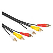 CS3-10-GP Gold-plated - Tulp composiet audio/videokabel - RCA male naar RCA male - Cinch kabel - 10 meter