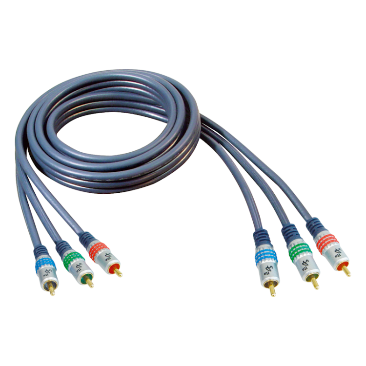 CS3-RGB-PR-10 Gold-plated - Premium tulp component RGB videokabel - 10 meter  - RCA male naar RCA male - Cinch kabel