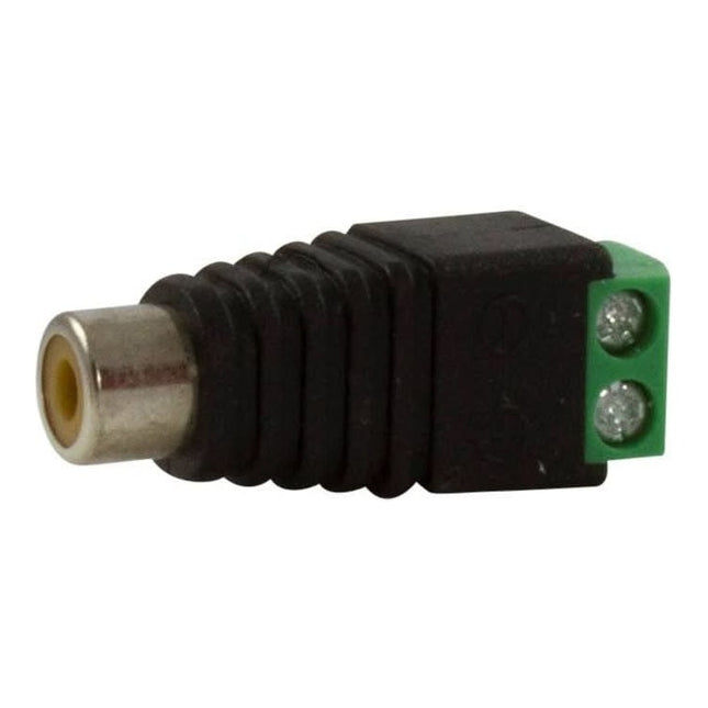 CW-SRF Aansluitblokadapter 2-pins naar RCA Vrouwelijk - Zwart