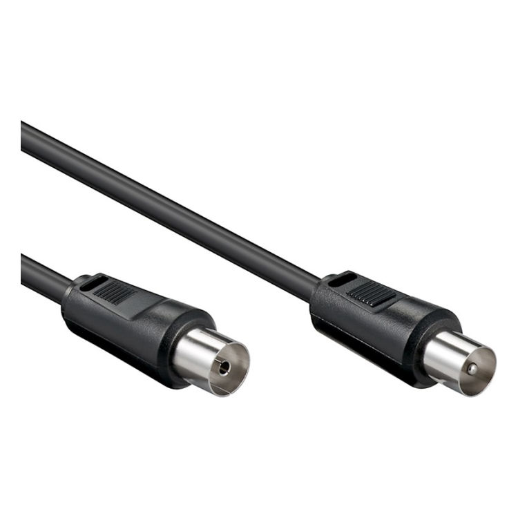 CX-2.5-ZW Coaxkabel - 2.5 meter - Coax (IEC) mannelijk naar vrouwelijk - Zwart