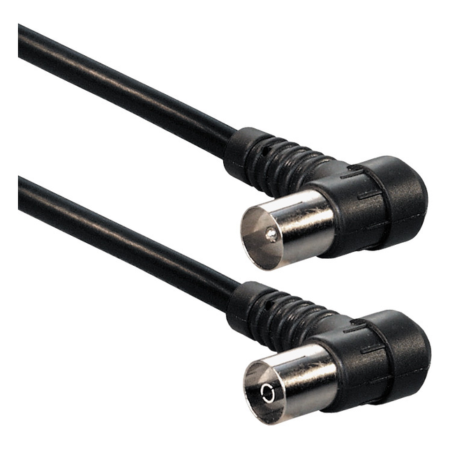 CX-2H-2.5-ZW 2.5 meter - Coax (IEC) mannelijk naar vrouwelijk - 2 x haaks