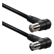 CX-2H-5-ZW 5 meter - Coax (IEC) mannelijk naar vrouwelijk - 2 x haaks