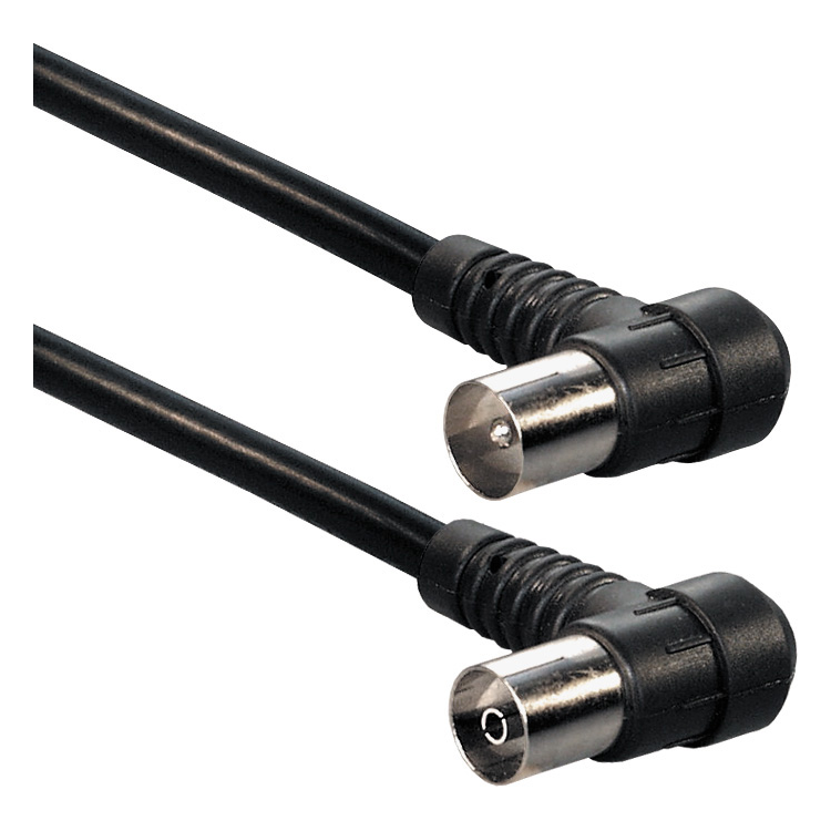 CX-2H-7.5-ZW 7.5 meter - Coax (IEC) mannelijk naar vrouwelijk - 2 x haaks