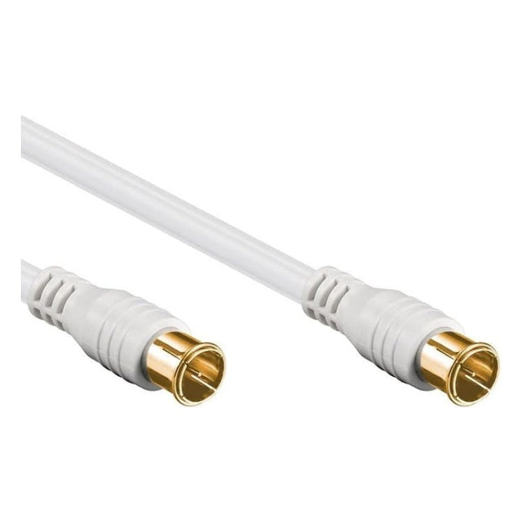 CX-F-Q-GP-2.5-WT 2,5 meter F-Quick SAT-antennekabel - Dubbel afgeschermd (80 dB) - Verguld - F-stekker  > F-stekker
