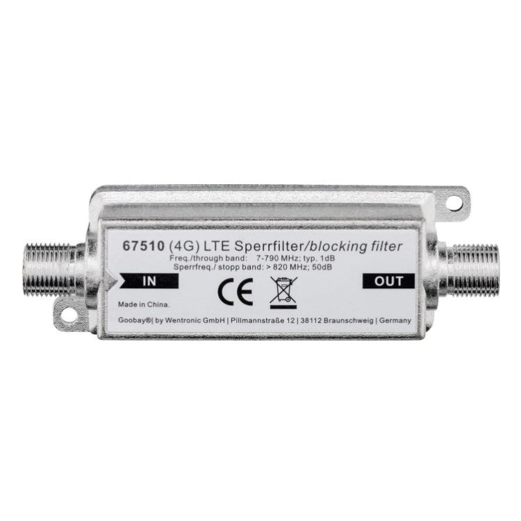 CX-FLTR-F LTE/4G-Blokkeringsfilter - F-aansluiting (M) naar F-aansluiting (V)