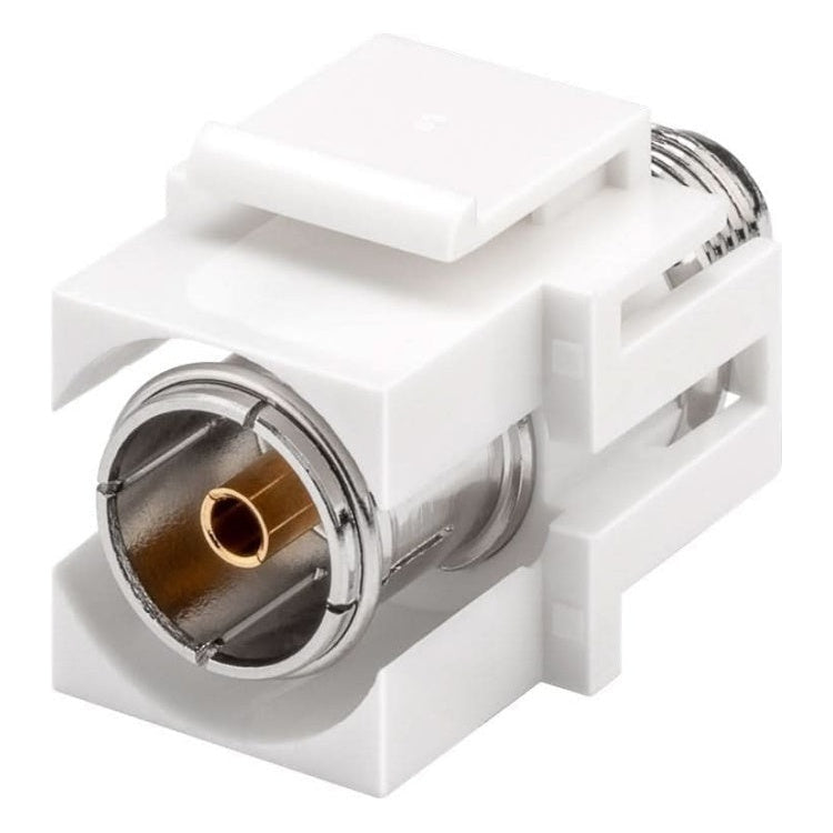 CX-GP-F-KS-WT F-connector naar Coax IEC vrouwelijk keystone - Gold-plated - Wit