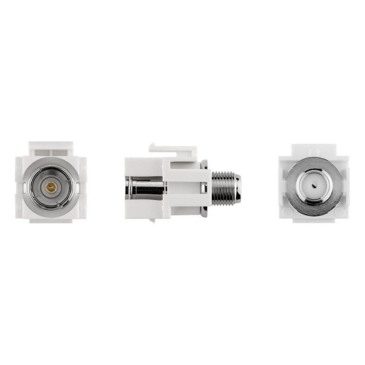CX-GP-F-KS-WT F-connector naar Coax IEC vrouwelijk keystone - Gold-plated - Wit