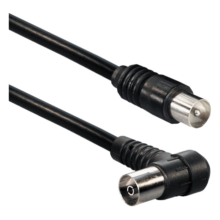 CX-H-15-ZW 15 meter - Coax (IEC) mannelijk naar vrouwelijk - 1 x haaks