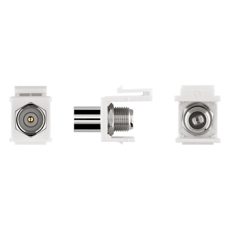 CX-M-KS-WT F-connector naar Coax IEC mannelijk keystone - Extern - Gold-plated - Wit
