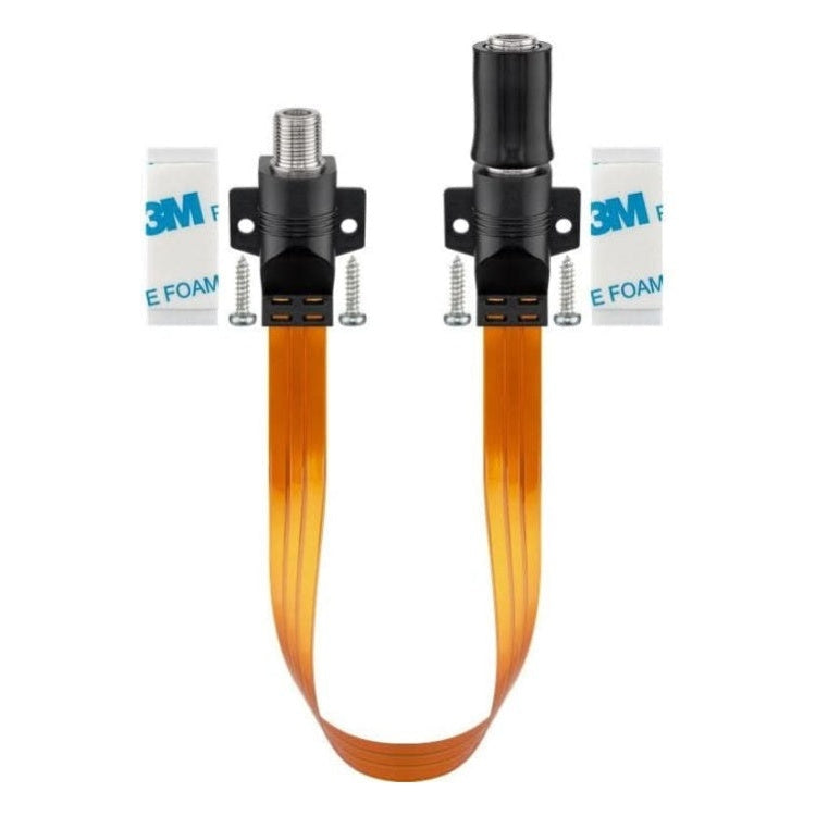 CX-RD-0.5 50 cm F (v) - F (v) Deur-/Raam Coax Adapter - Weerbestendig - Koper
