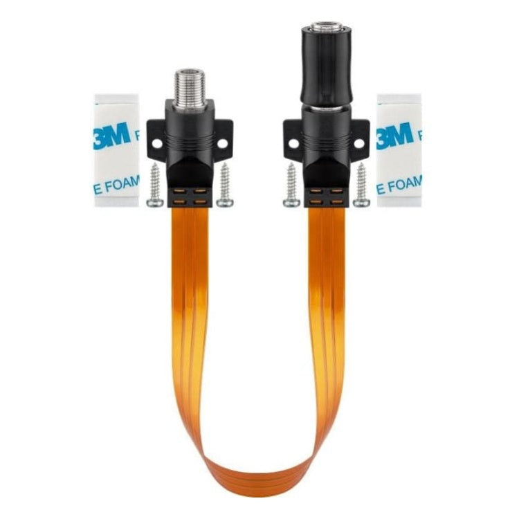 CX-RD-0.5 50 cm F (v) - F (v) Deur-/Raam Coax Adapter - Weerbestendig - Koper
