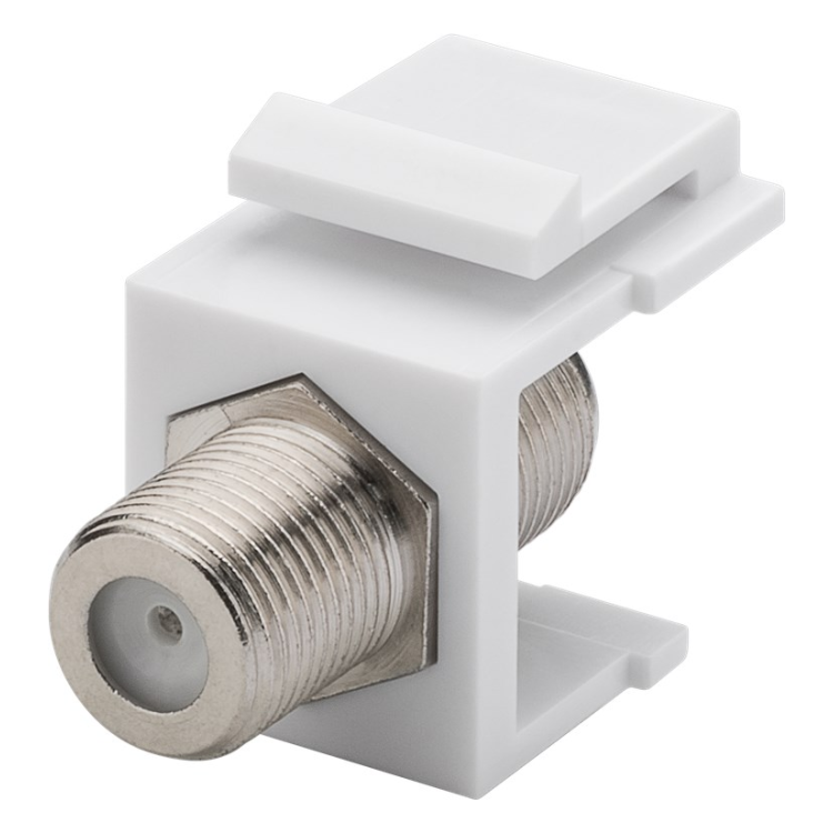 CXF-KS-WT F-connector naar Coax F-connector keystone - Extern - Wit