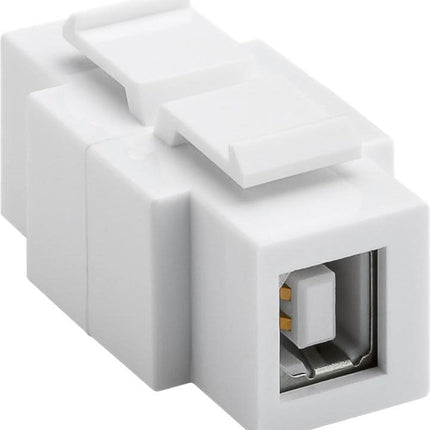 USB keystone - Tweezijdig - USB A female naar USB B female USB 2.0 - Wit