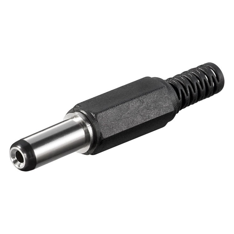 DC-5.5-2.1-m-SDL DC (m) connector extra lang - 5,5 mm x 2,1 mm - Zwart - soldeerbaar