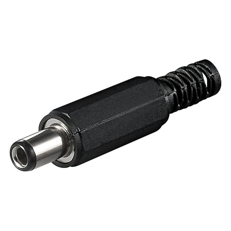 DC-5.5-2.5-m-SDL-9mm soldeerbare DC plug - 5,5 mm x 2,5 mm - Zwart - 9 mm lang