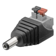 DC--5.5x2.1-push Klemblok 2-pins - DC stekker - 5,5 mm x 2,1 mm