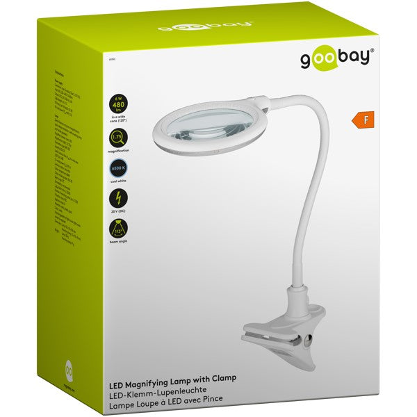LED-Loeplamp met Klem – 6 W – 1,75x Vergroting – Wit